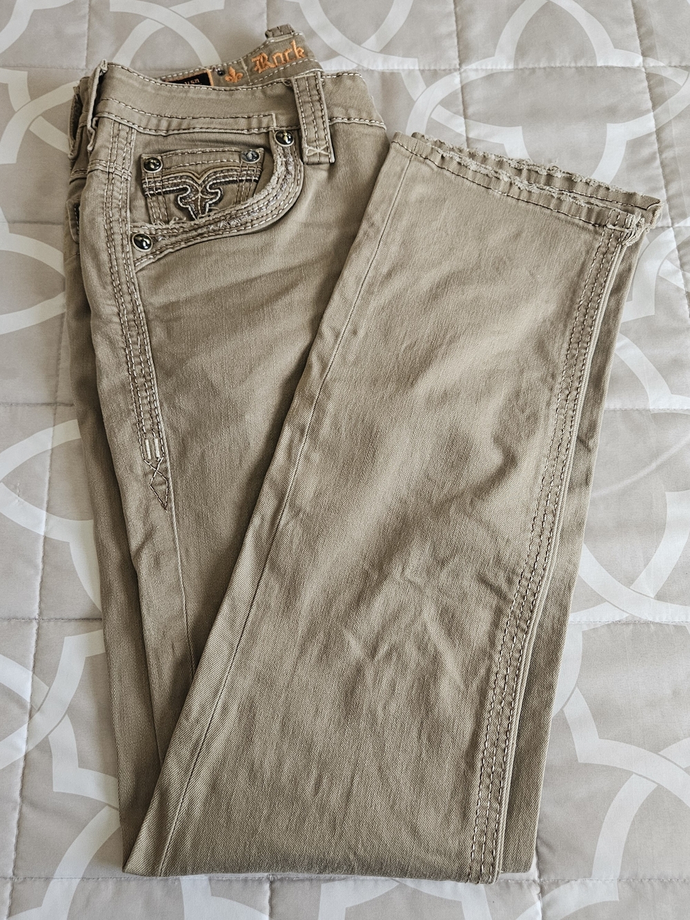 Rock Revival Creston Men's Size 30 Brown Straight Jeans
